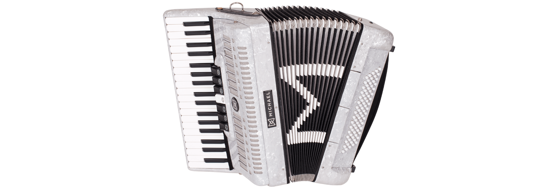 Acordeon Michael ACM8007N Branco Perolado 80 Baixos