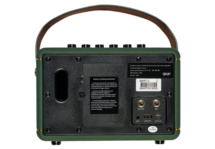Entradas para Guitarra Microfone e Bluetooth