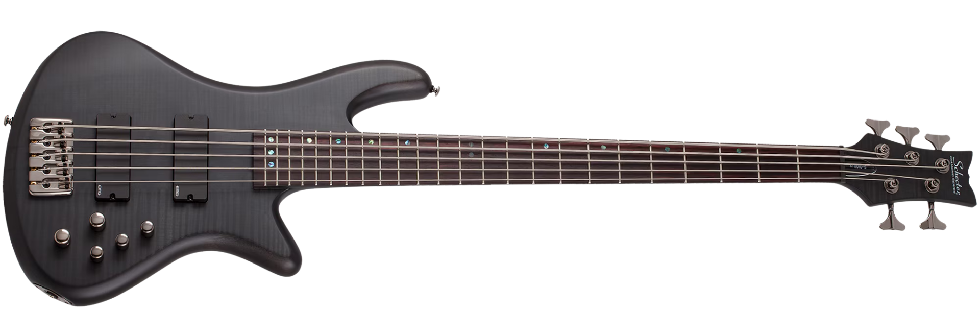 Contrabaixo Schecter Stiletto Studio-5 STBLS See-Thru Black Satin 5 Cordas