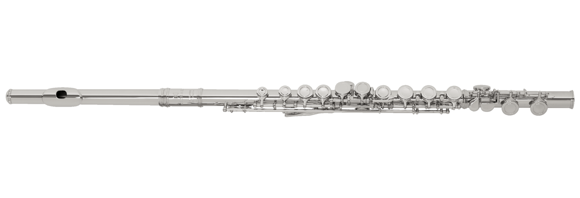 Flauta Transversal Michael WFLM33 Niquelada com 2 Bocais Reto e Curvo