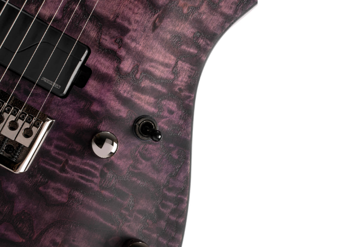 Braço 5pcs Maple Purpleheart com Escala Macassar Ebony