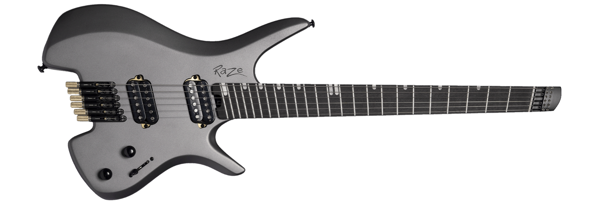 Guitarra Michael Raze GMR500 Headless Titanium Grey Satin