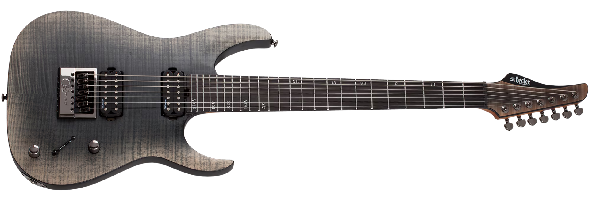 Guitarra Schecter Banshee Mach-7 Evertune FOB Fallout Burst 7 Cordas