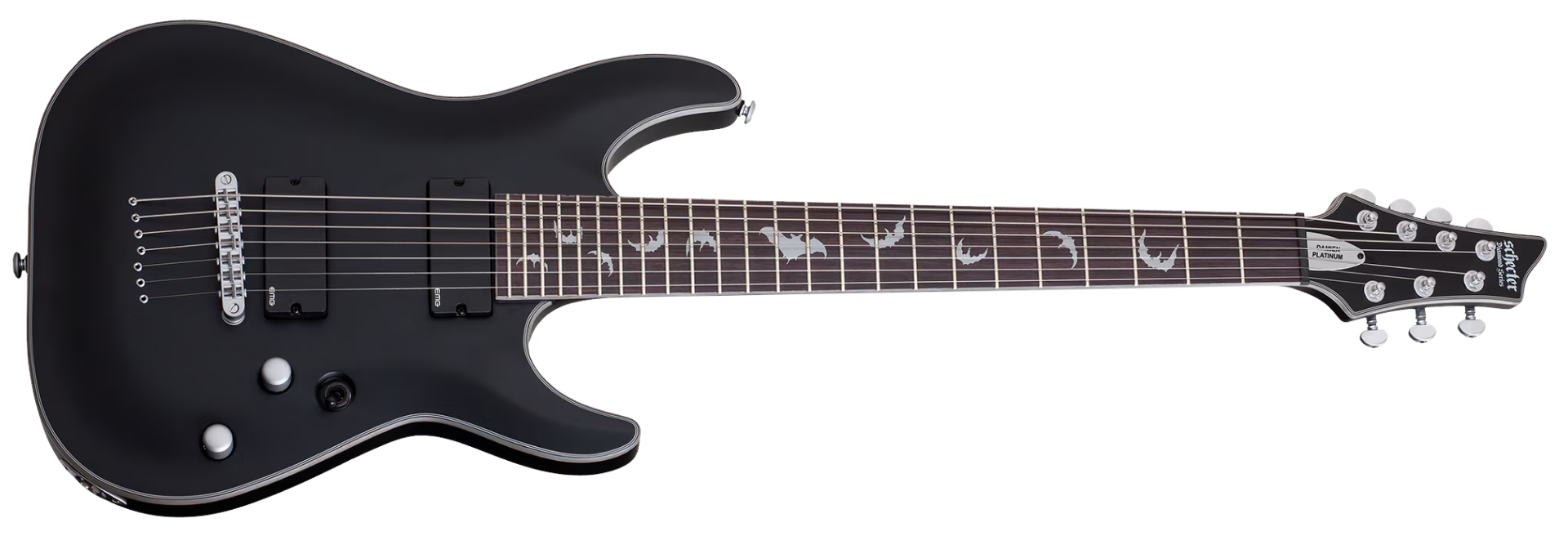 Guitarra Schecter Damien Platinum-7 SBK Satin Black 7 Cordas