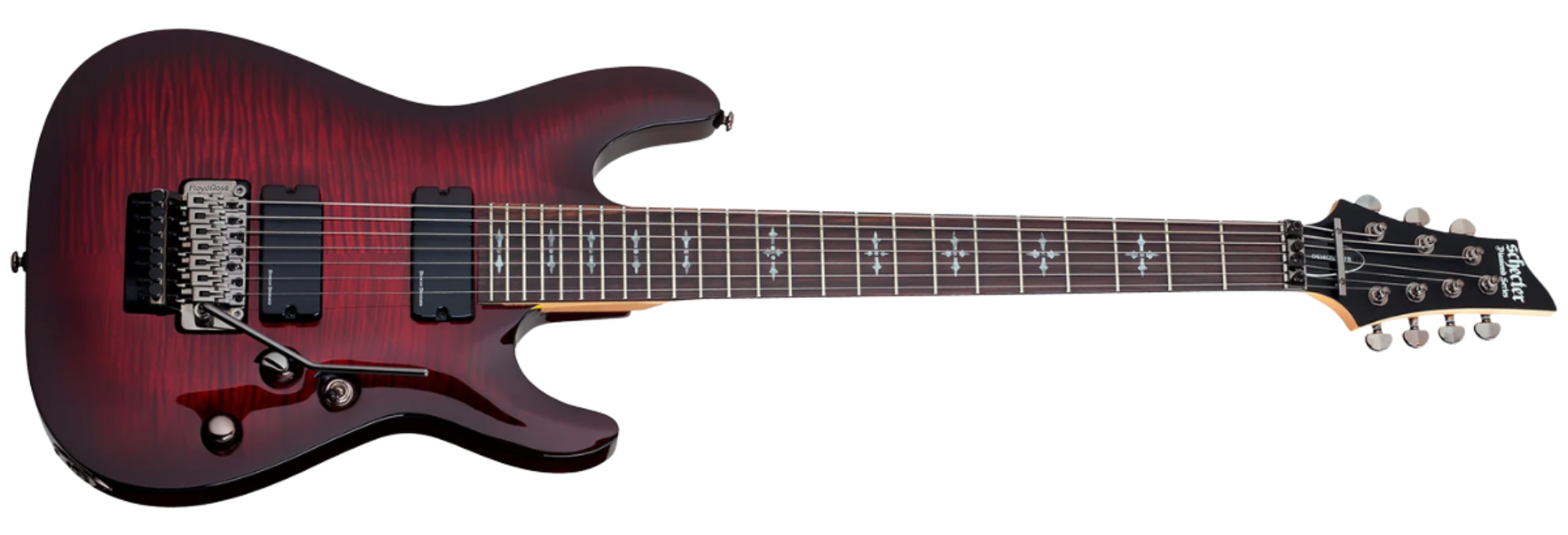 Guitarra Schecter Demon-7 FR Crimson Red Burst