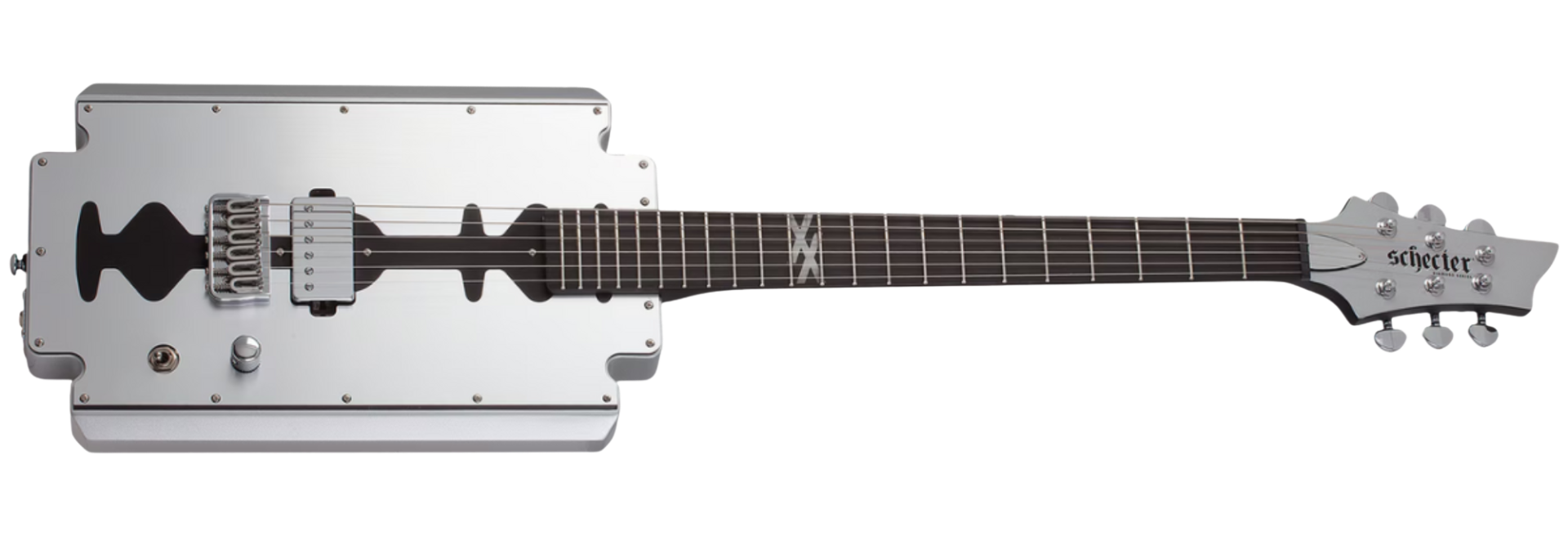 Guitarra Schecter Machine Gun Kelly Razor Blade Metallic Silver