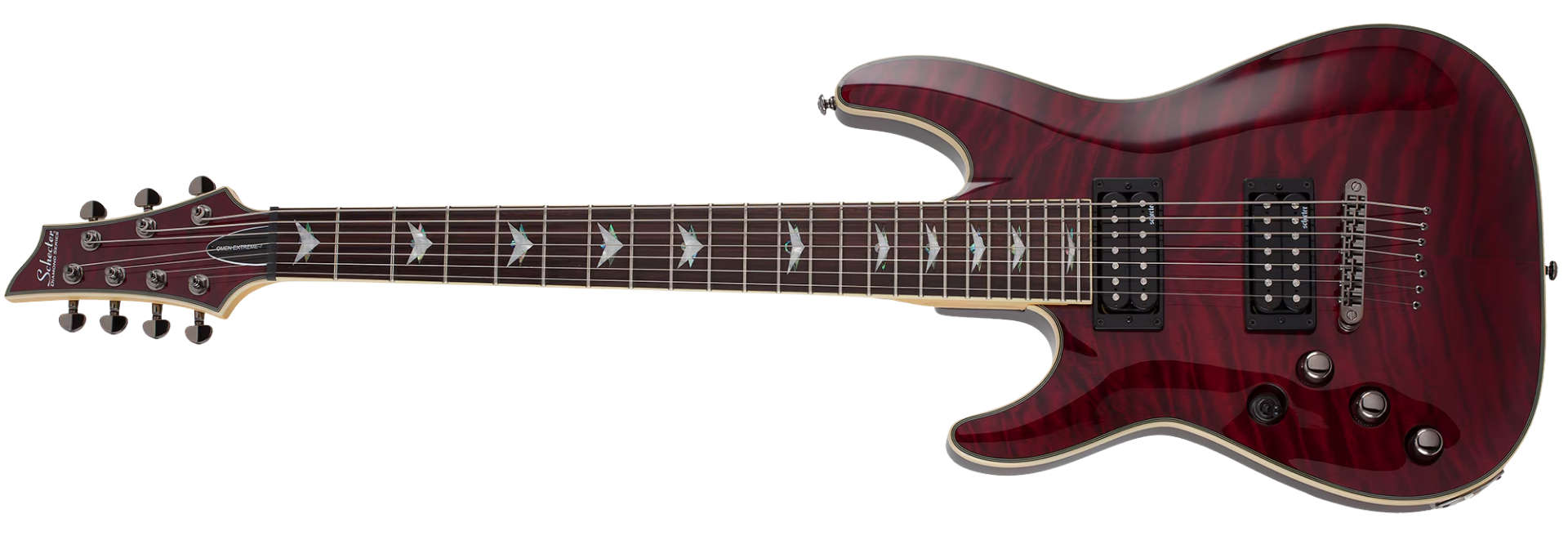 Guitarra Schecter Omen Extreme-7 LH Black Cherry Canhota