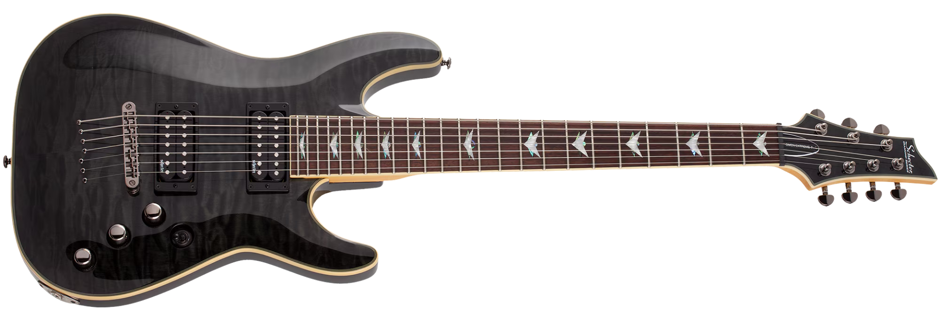 Guitarra Schecter Omen Extreme-7 STBLK See-Thru Black 7 Cordas