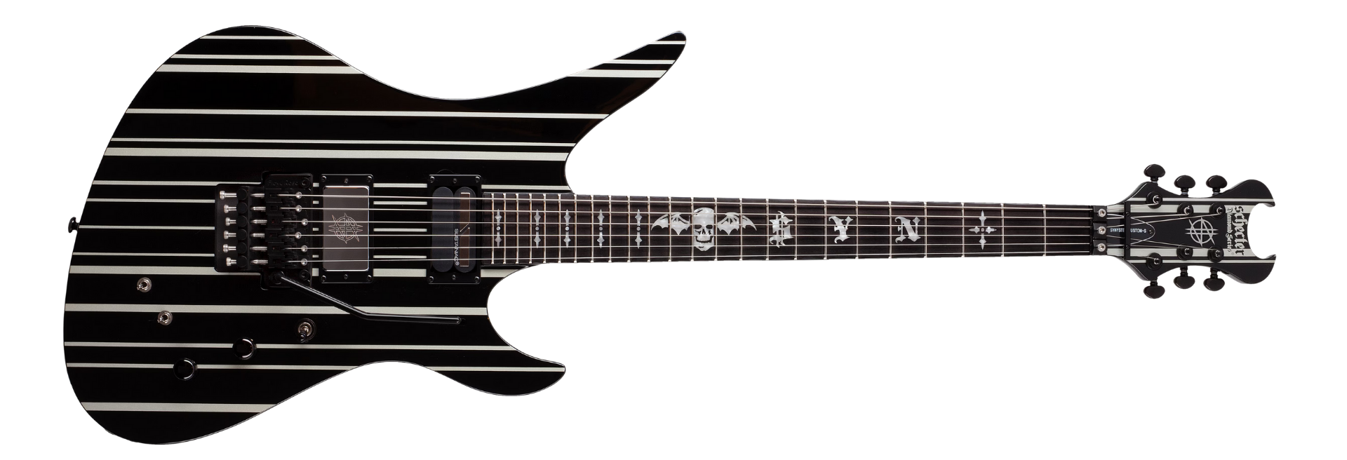 Guitarra Schecter Synyster Custom GBSPS Black with Silver Stripes