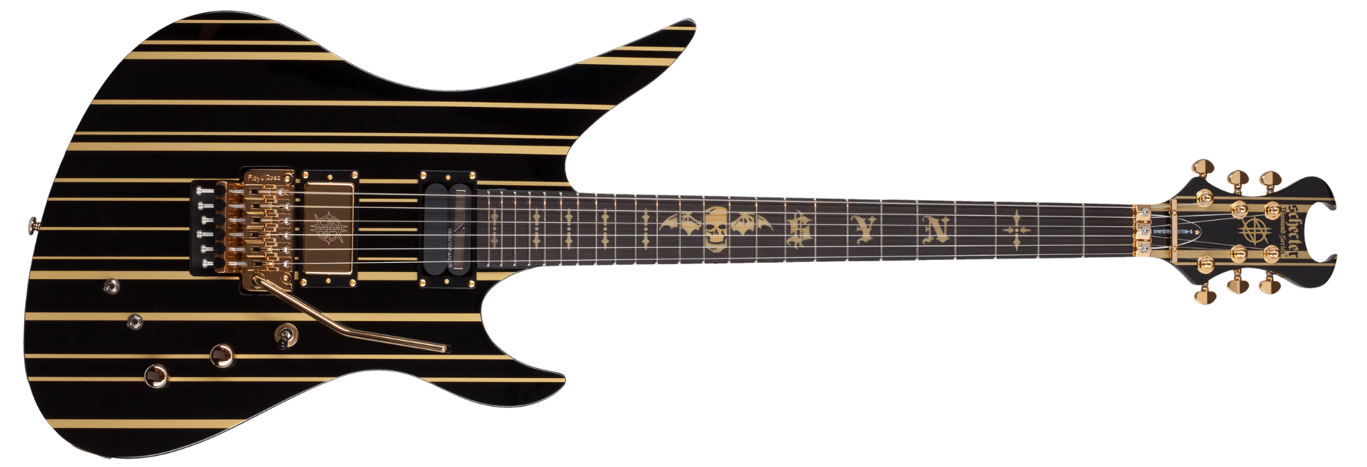 Guitarra Schecter Synyster Custom-S Gloss Black with Gold Pinstripes