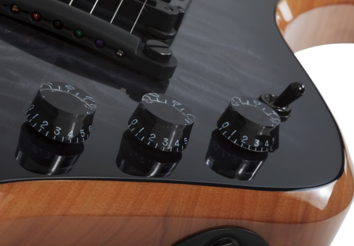 Tampo Quilted Maple Veneer Transparent Black Burst