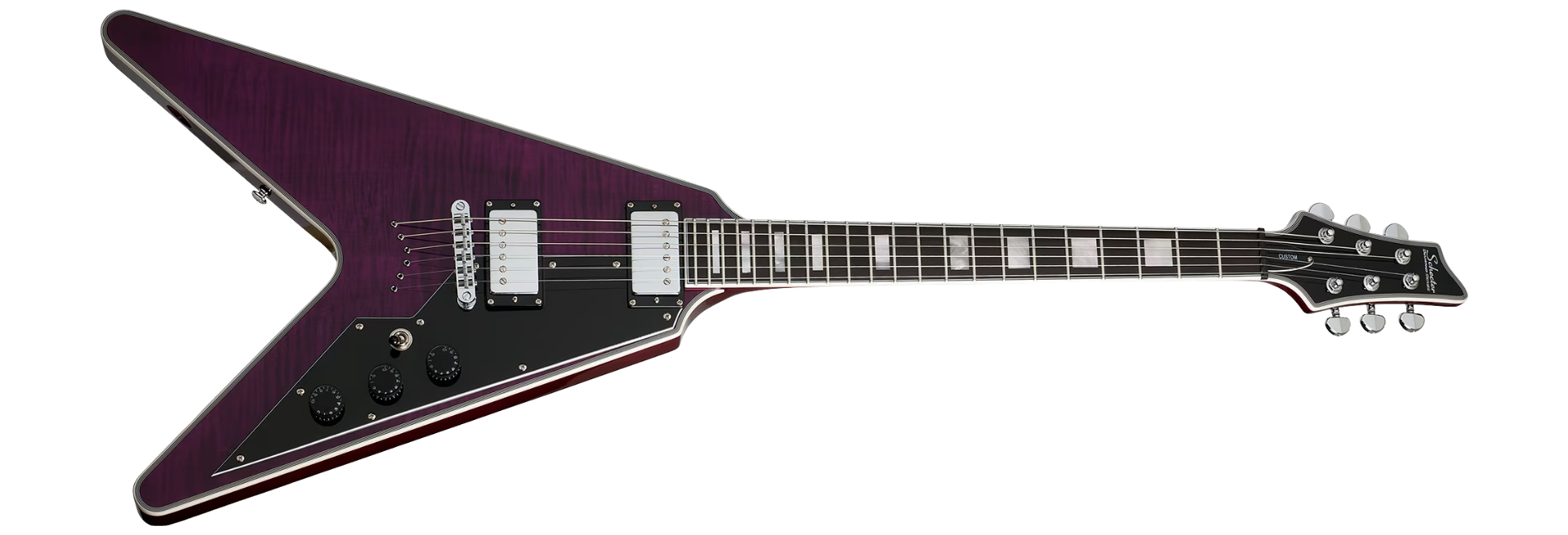 Guitarra Schecter V-1 Custom TPB Trans Purple