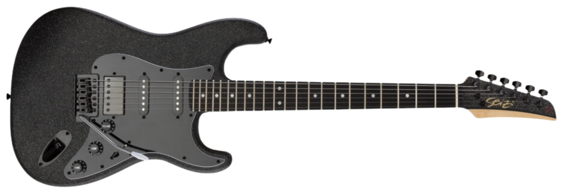 Guitarra Seizi Fun Katana Musashi HSS All Black Sparkle Satin Limited Edition