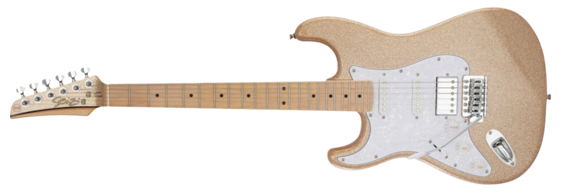 Guitarra Seizi Fun Katana Musashi HSS Maple Lefty Desert Gold Sparkle