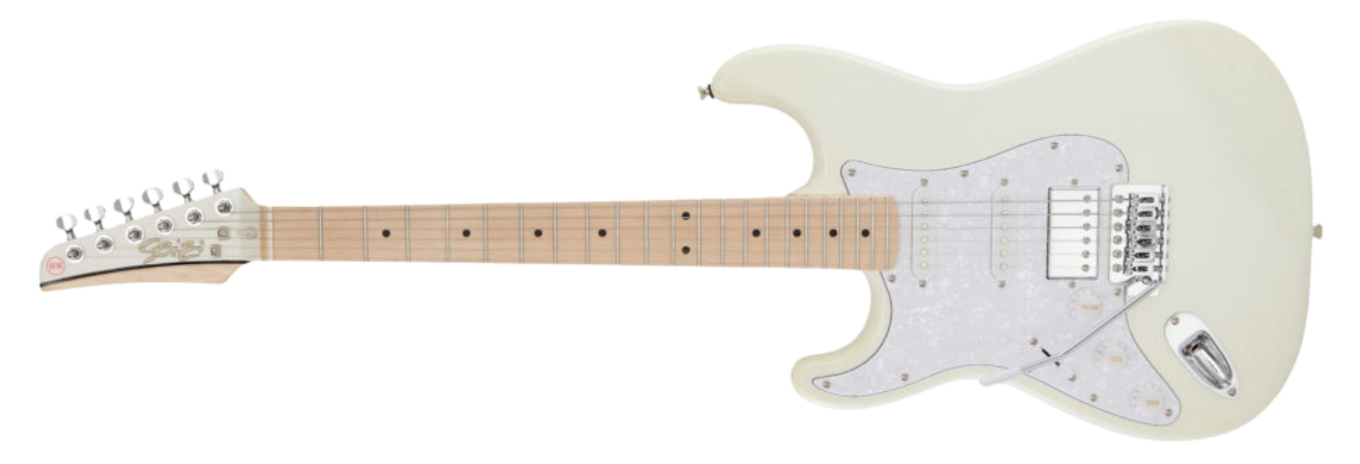 Guitarra Seizi Fun Katana Musashi HSS Maple Lefty Snow White Sparkle