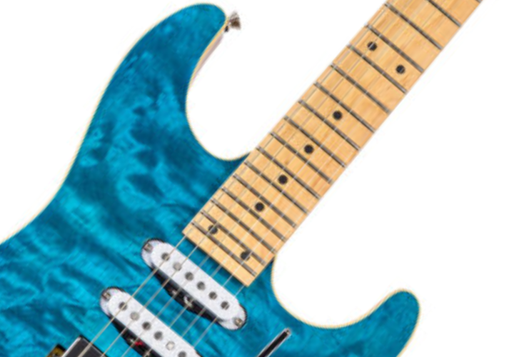 Top Quilted Maple Ocean Blue Gloss Exótico