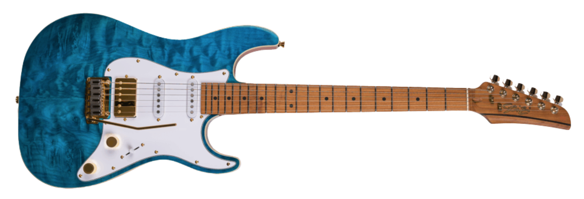 Guitarra Seizi Katana Musashi Plus Quilted Royal Blue
