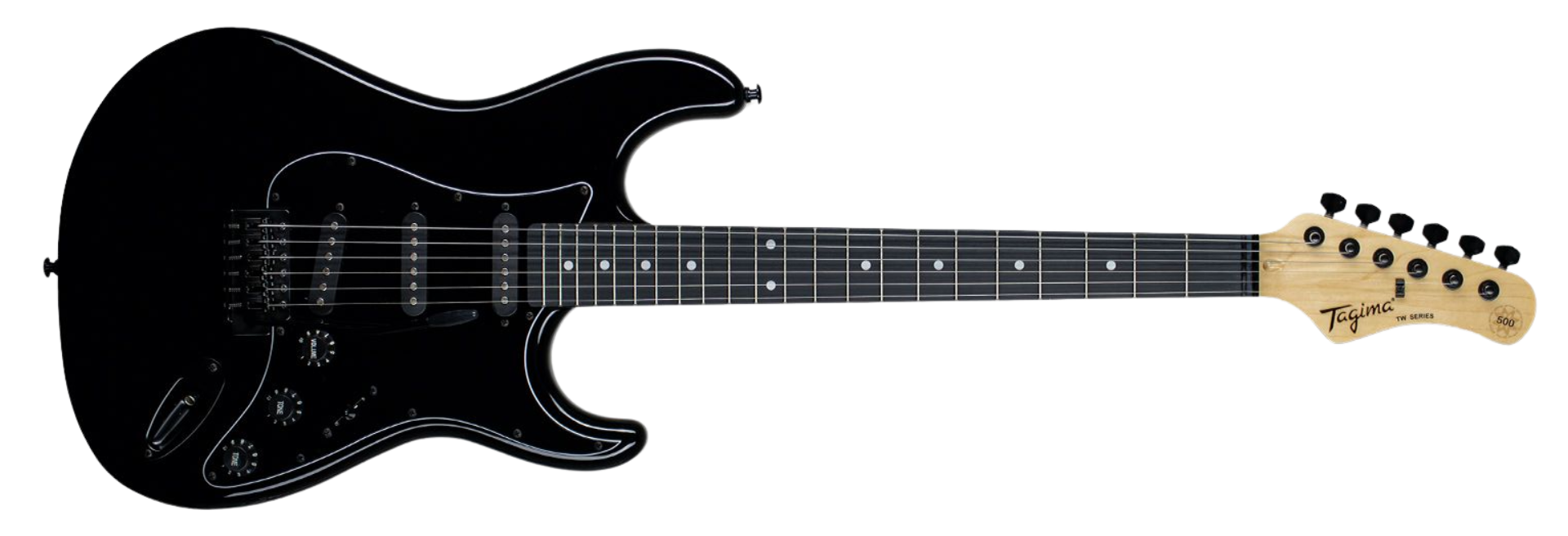 Guitarra Tagima TG-500 BK Black com Captadores Single Coil e Ponte Synch Tremolo