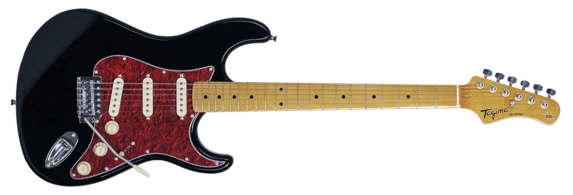 Guitarra Tagima TG-530 BK Black com Captadores Single Coil e Ponte Synch Tremolo