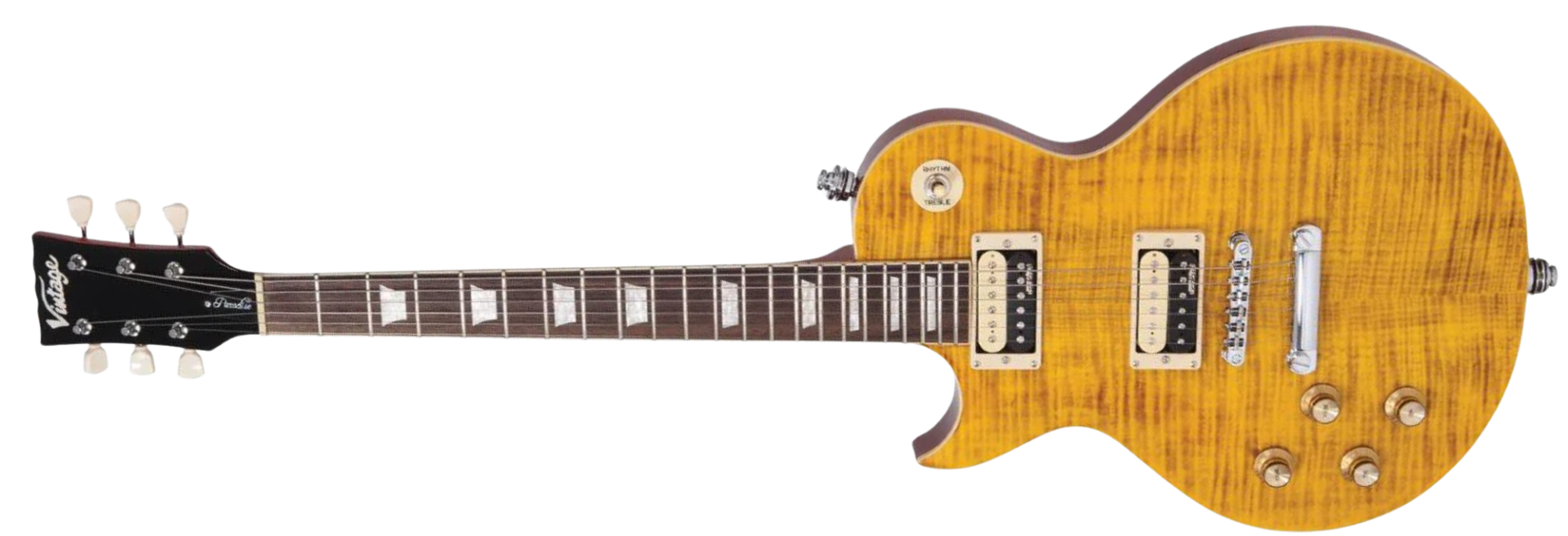 Guitarra Vintage Reissued LV100AFD LP Canhota Paradise Ambar