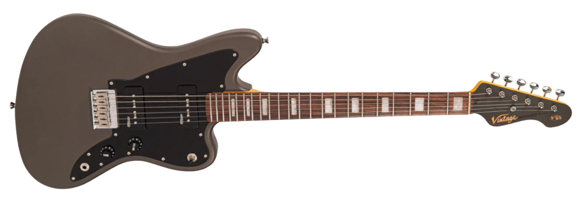 Guitarra Vintage Reissued V65HGY Jaguar Hardtail Satin Grey