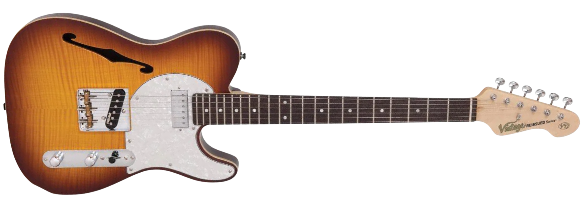 Guitarra Vintage Reissued V72FBT Deluxe Flame Tobacco Burst