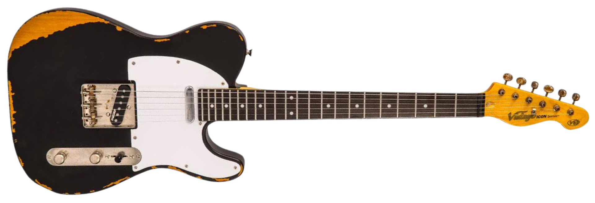 Guitarra Vintage V62 Icon Distressed Black