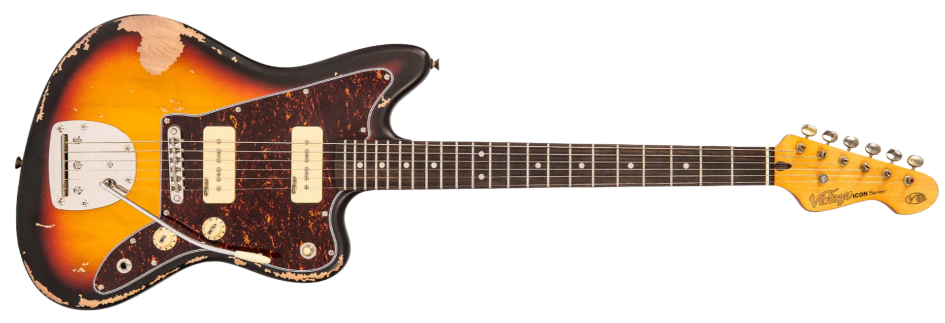 Guitarra Vintage V65 Icon Distressed Tobacco Sunburst