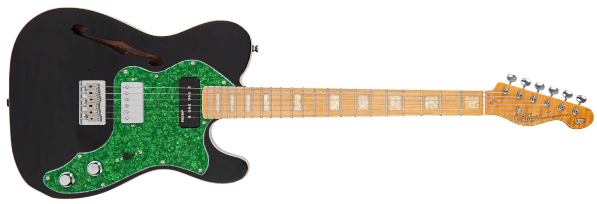 Guitarra Semiacústica Vintage V72 30th Anniversary Reissued Boulevard Black