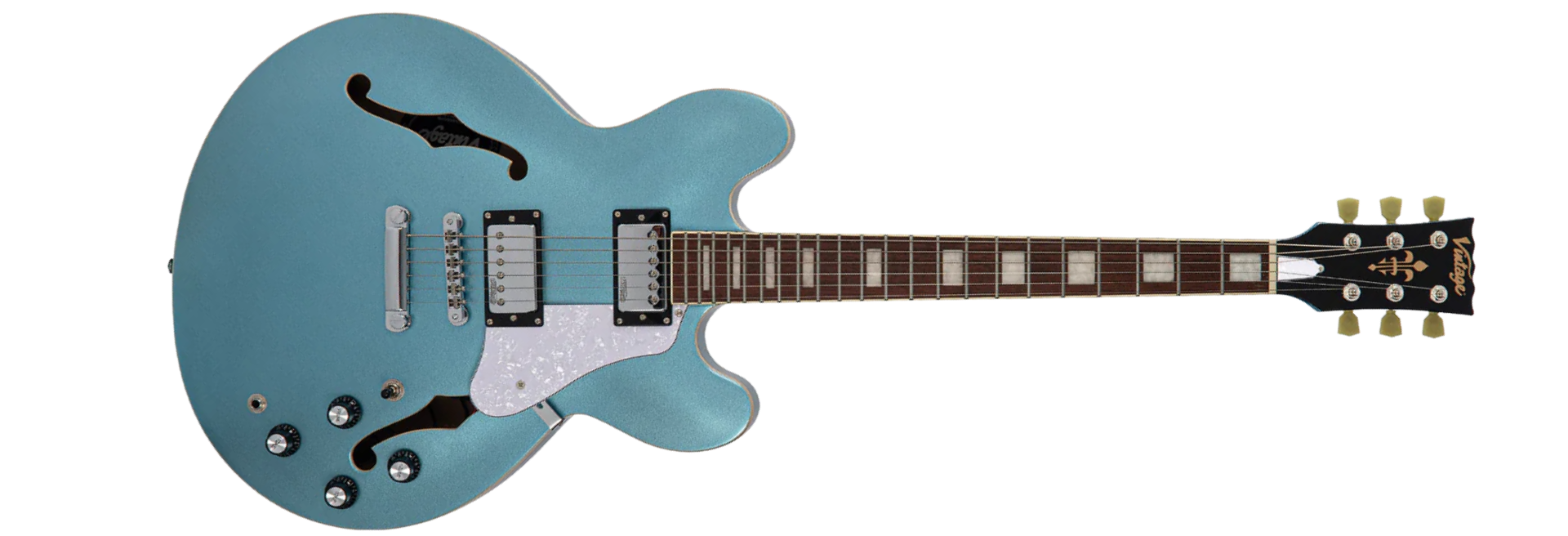 Guitarra Semiacústica Vintage VSA500 Limited Edition Gun Hill Blue