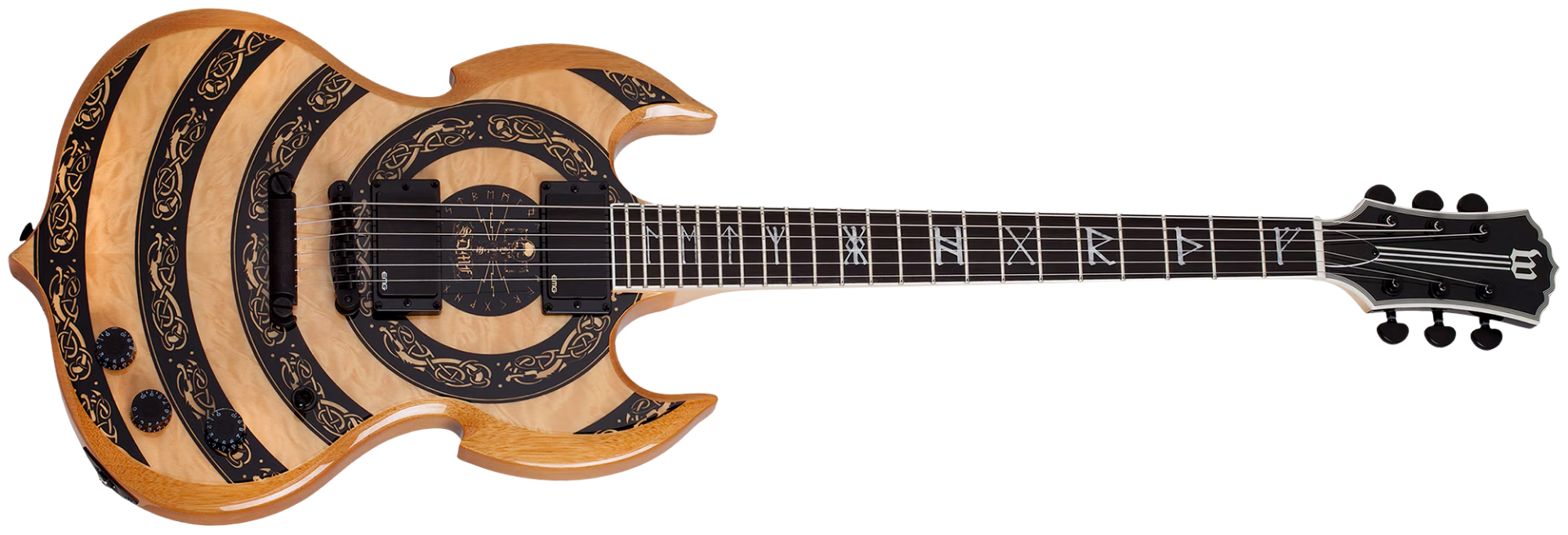 Guitarra Wylde Audio Barbarian Norse Dragon Raw Top