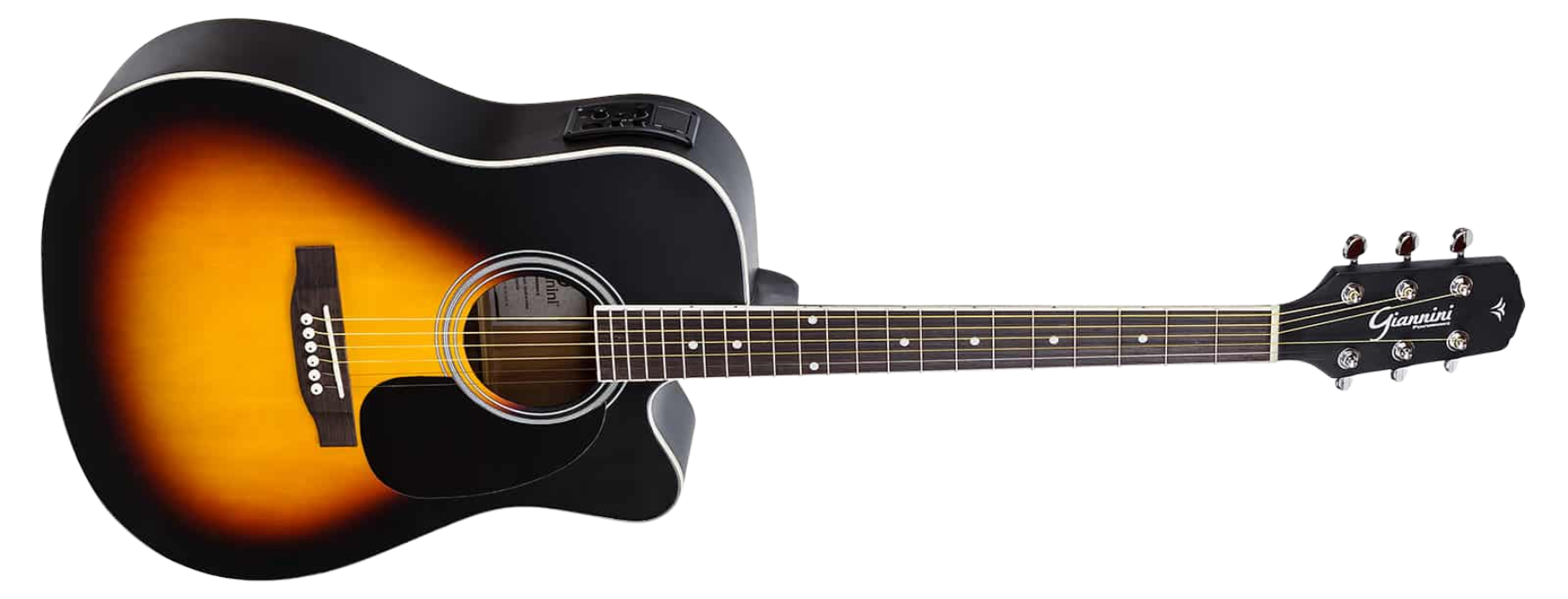 Kit Violão Eletroacústico Giannini GDC-1 CEQ VSB Vintage Sunburst Satin