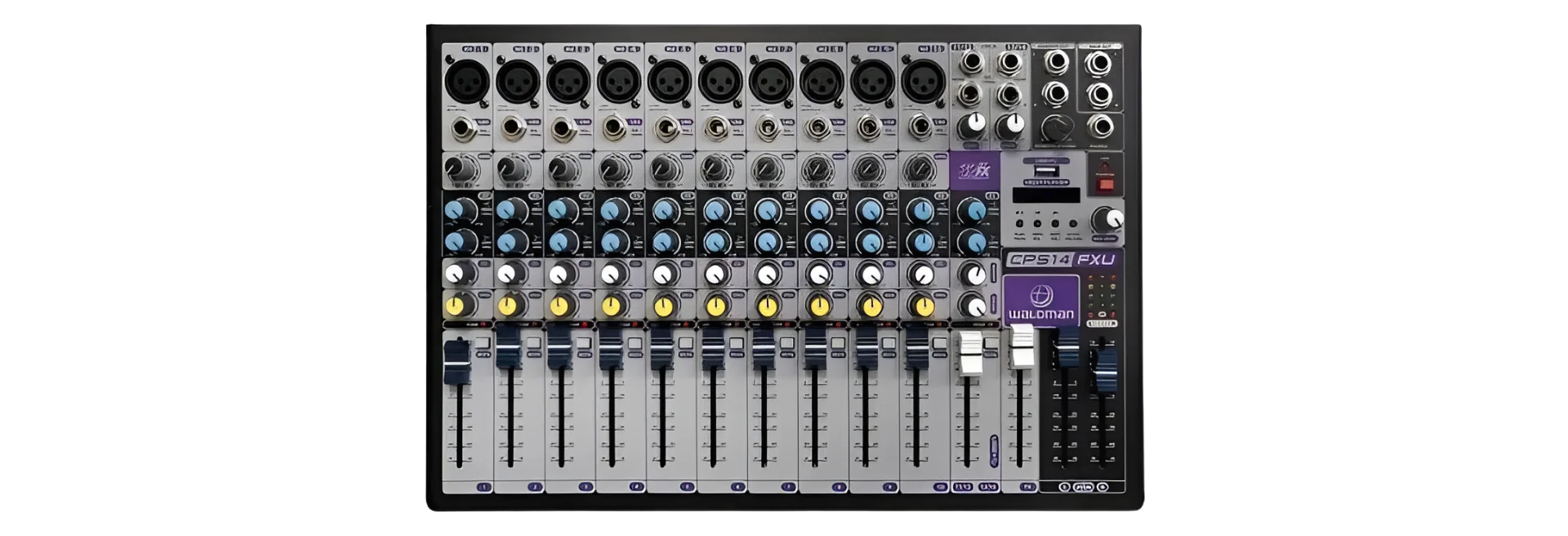 Mesa de Som Waldman CPS-14FXU 14 Canais (8 XLR) com Efeitos e USB/Bluetooth