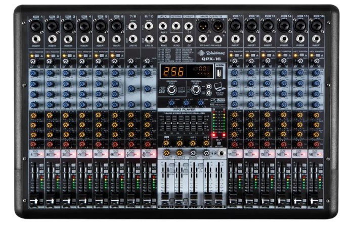 Mesa de Som Waldman QPX-16 16 Canais Profissional com USB e Bluetooth