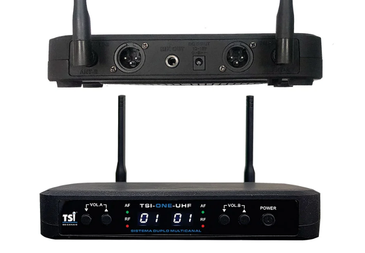 Conectividade XLR e P10 com Antenas de Alta Performance