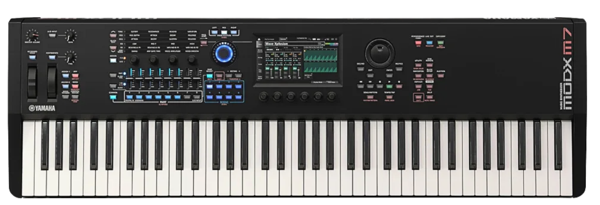 Teclado Yamaha MODX M7 Sintetizador Preto 76 Teclas Ação Aprimorada Som Profissional