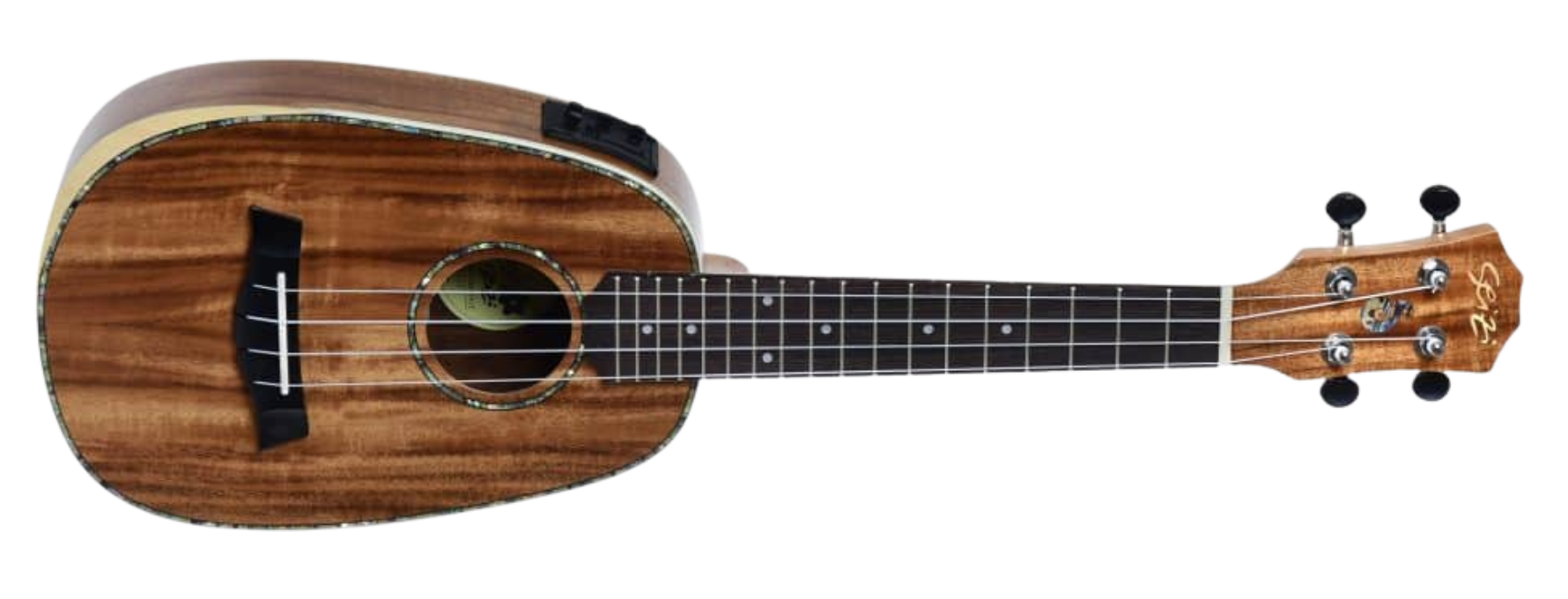 Ukulele Concerto Eletroacústico Seizi Bora Bora Plus Pineapple Concert Koa