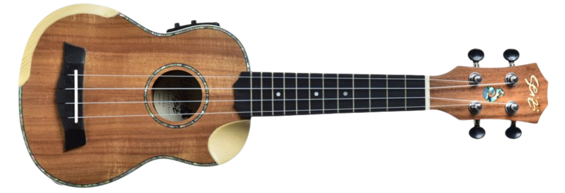 Ukulele Eletroacústico Seizi Bora Bora Crush Soprano Koa com Bag