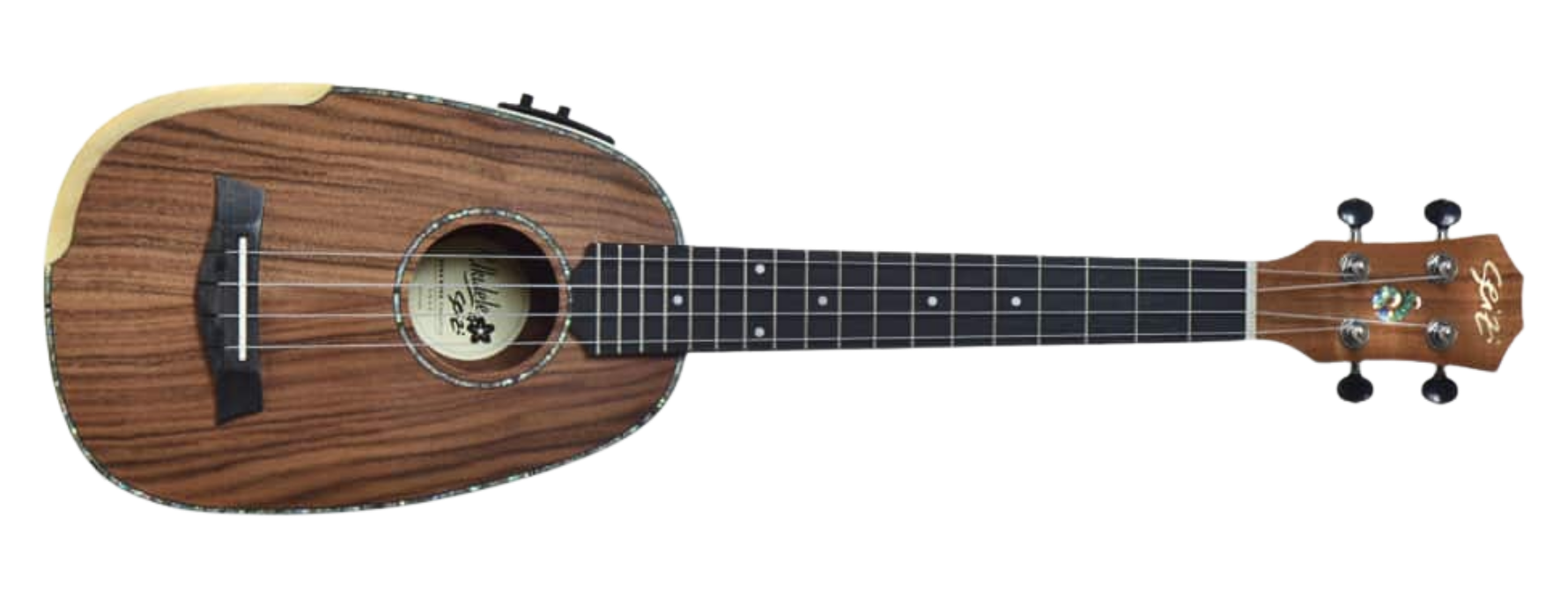 Ukulele Tenor Eletroacústico Seizi Bora Bora Plus Pineapple Tenor Koa