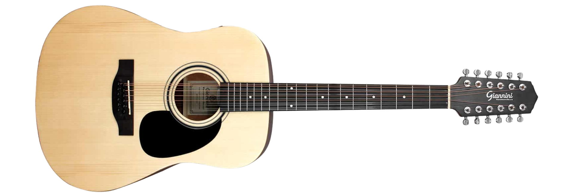 Violão Aço Eletroacústico 12 Cordas Giannini Performance Deluxe D12 DLX EQ Natural Satin