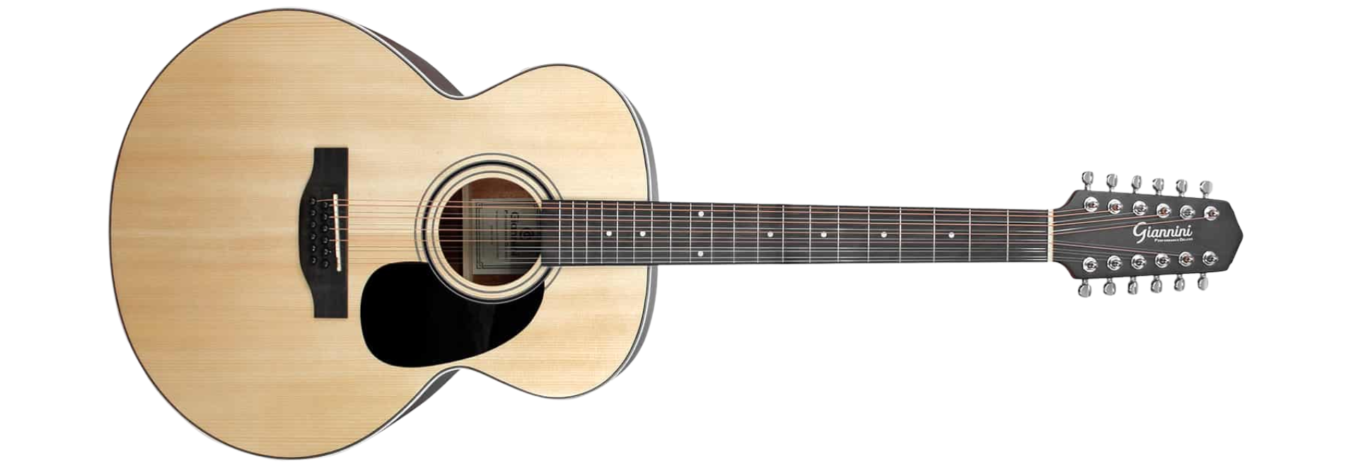 Violão Aço Eletroacústico 12 Cordas Giannini Performance Deluxe J12 DLX EQ Natural Satin