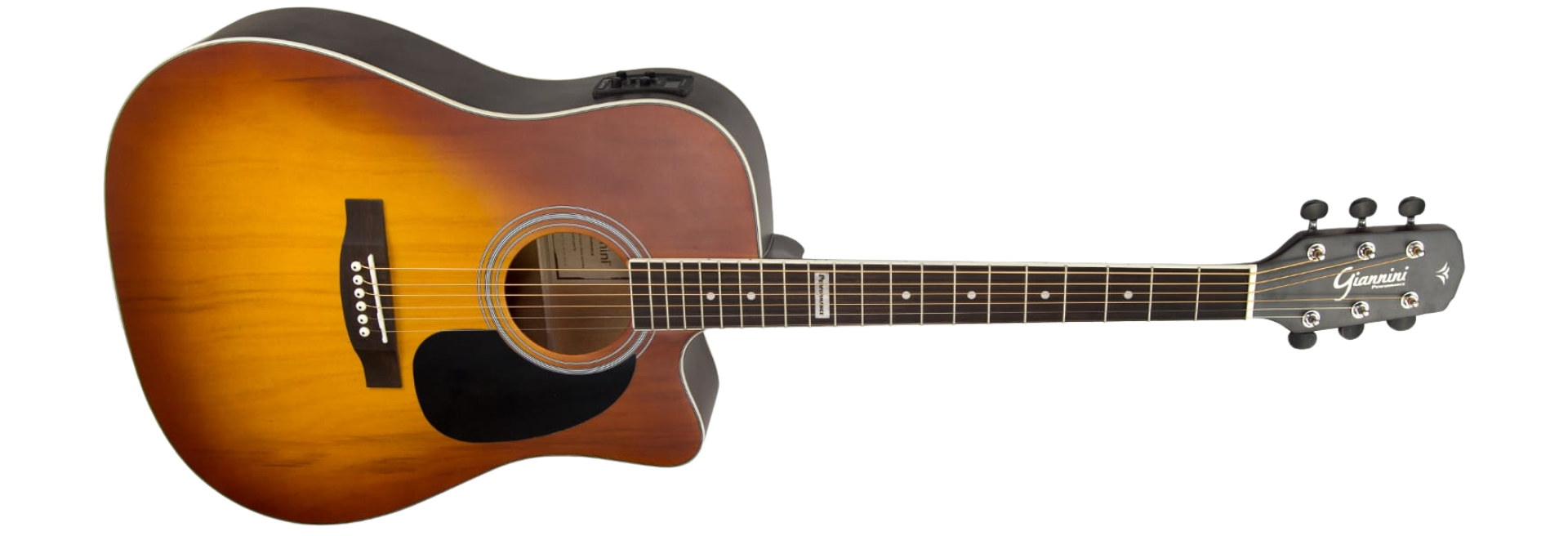 Violão Aço Eletroacústico Giannini Performance GF-1D CEQ Honey Burst