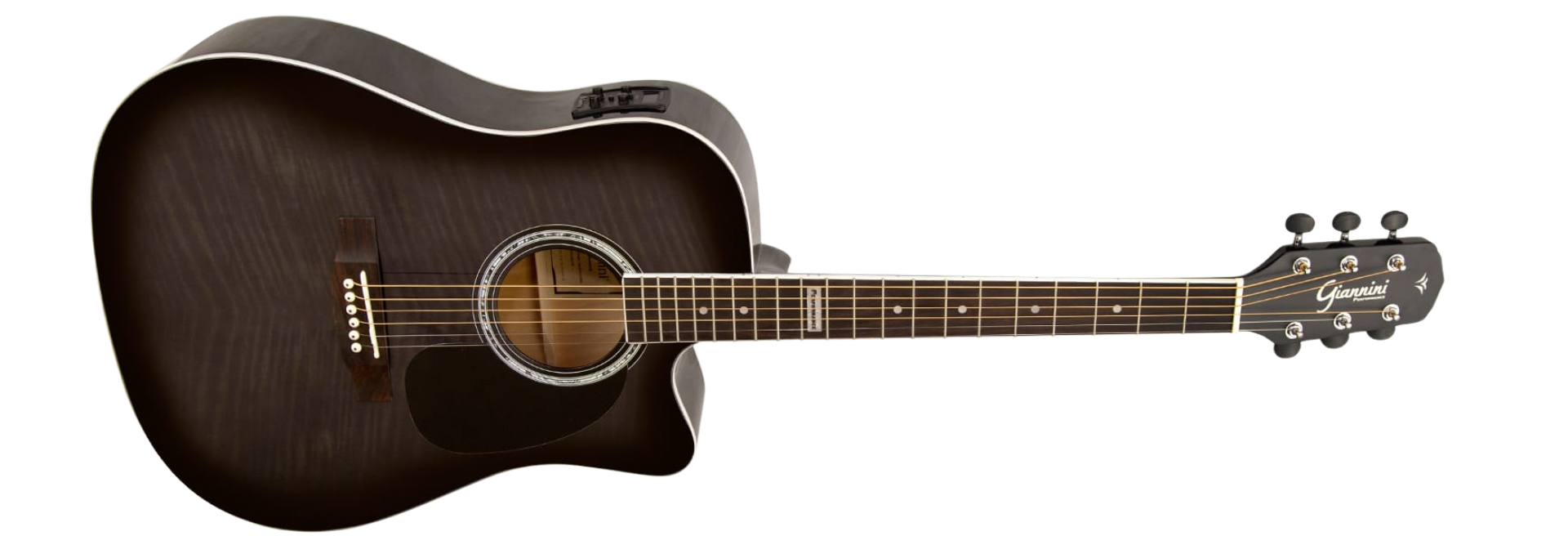 Violão Eletroacústico Aço Giannini Performance GF-1D CEQ TBK Translucent Black