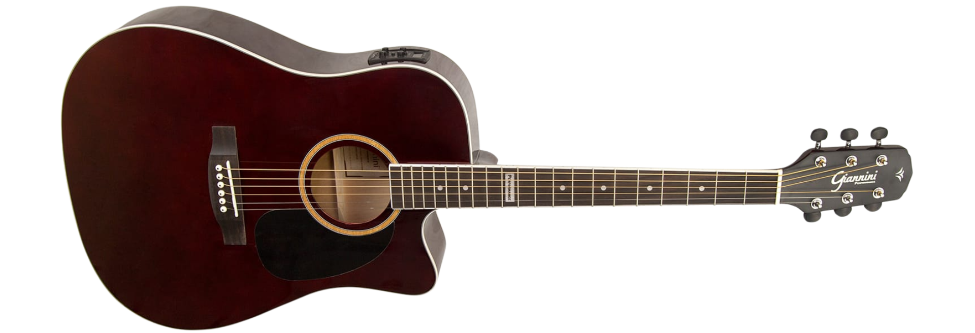 Violão Aço Eletroacústico Giannini Performance GF-1D CEQ Translucent Dark Wine