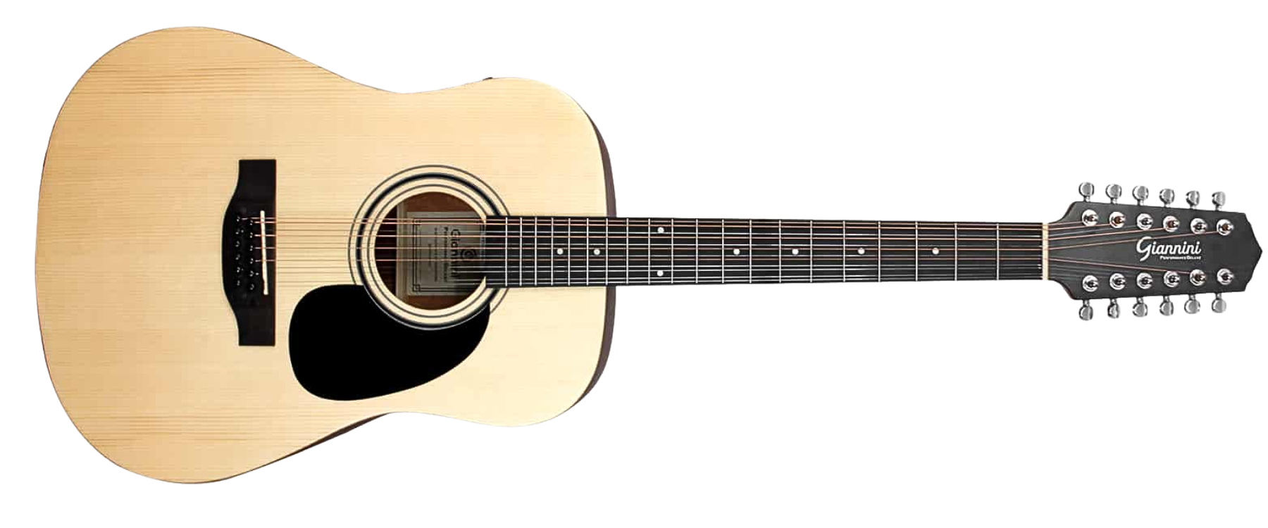 Violão Aço Eletroacústico 12 Cordas Giannini Performance Deluxe D12 DLX EQ NS Natural Satin