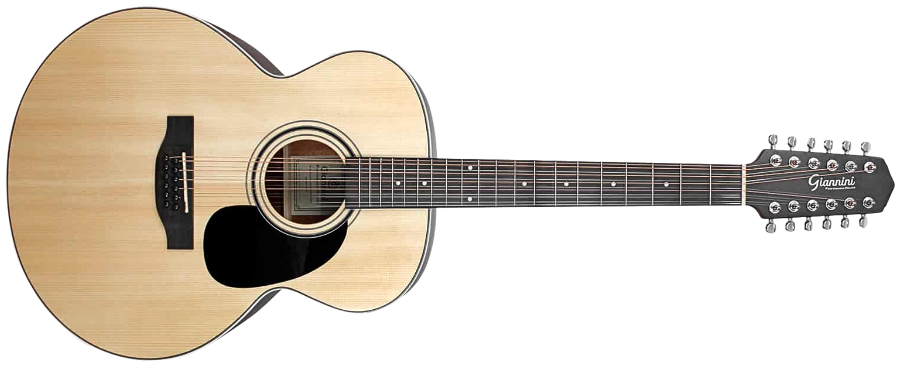 Violão Aço Eletroacústico 12 Cordas Giannini Performance Deluxe J12 DLX EQ NS Natural Satin