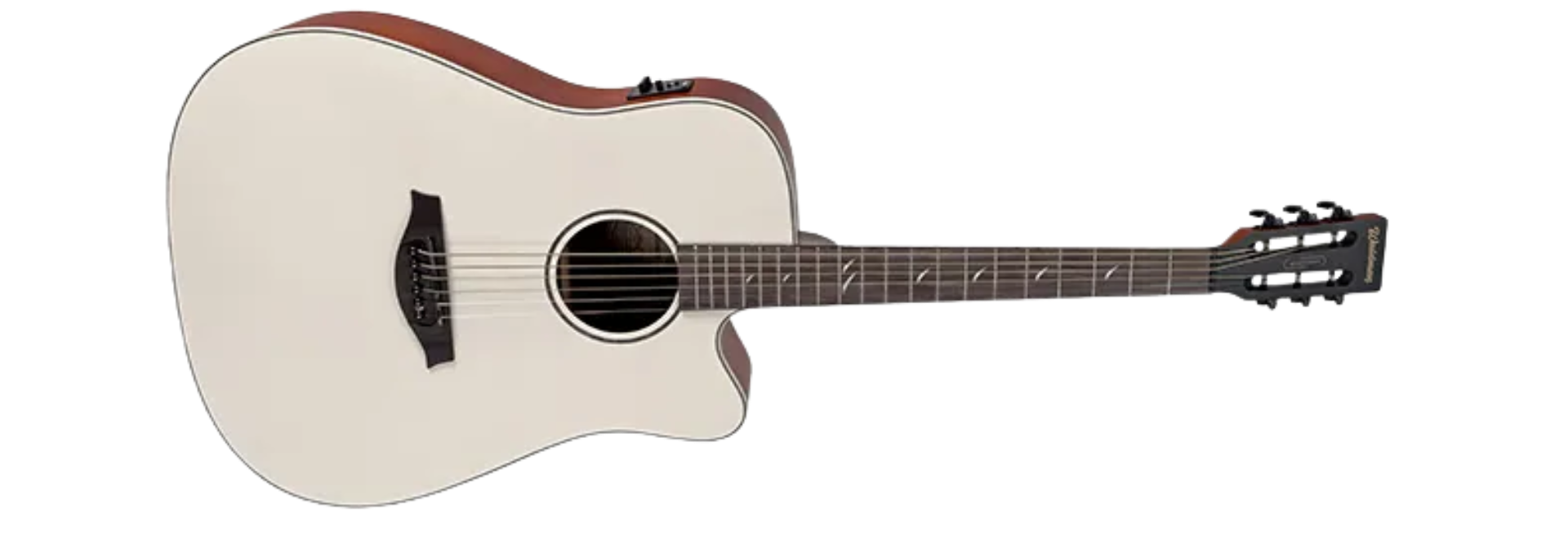 Violão Eletroacústico Waldman Blastone Grand DCEX-641 Aço Olympic White Top