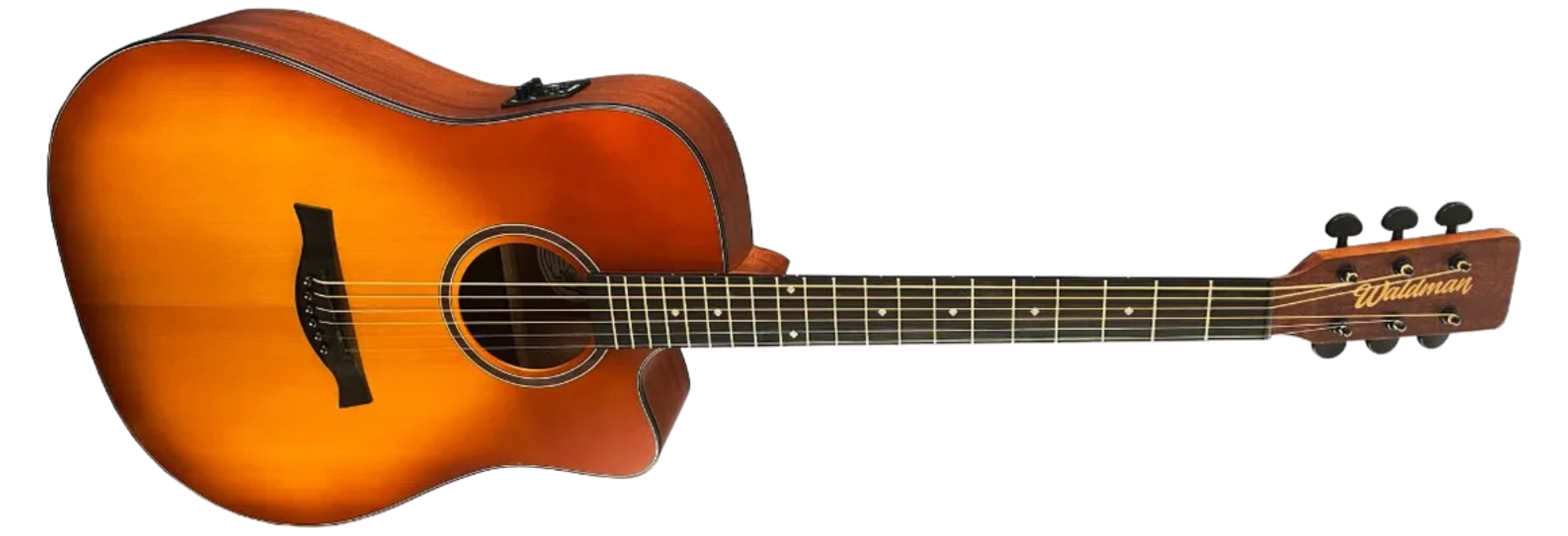 Violão Eletroacústico Aço Waldman DCEX-1041 HB Honeyburst com Bag, Amp, Cable, Strap e Pick