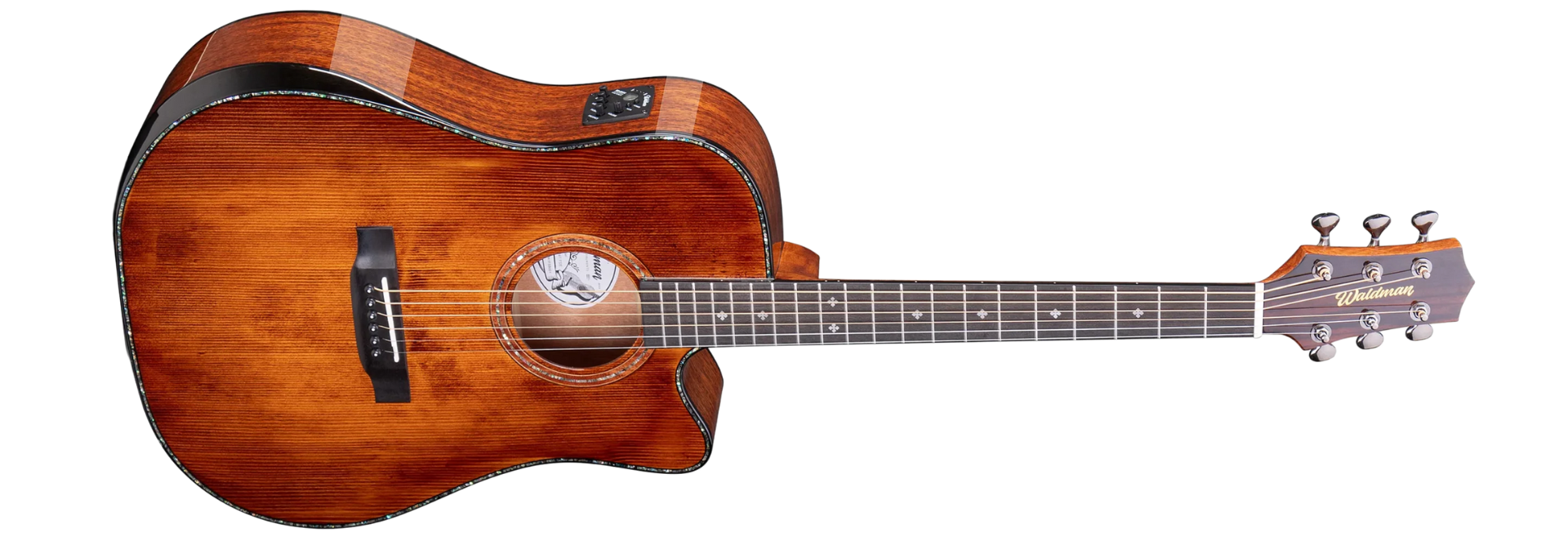 Violão Eletroacústico Aço Waldman DCEX-1841 FSB Abadia Fire Sunburst com Tampo Sólido e Bag