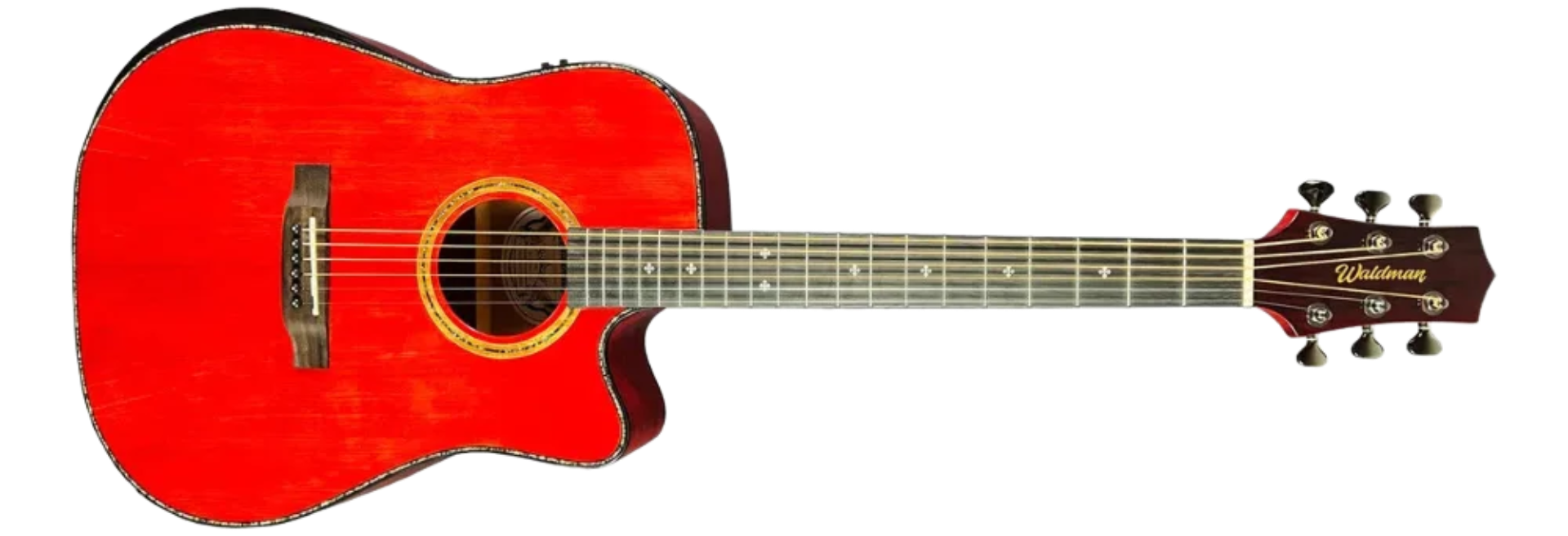 Violão Eletroacústico Aço Waldman DCEX-1841 RD Abadia Red com Tampo Sólido e Bag
